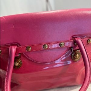 Versace patent Calfskins Large Signature Tote